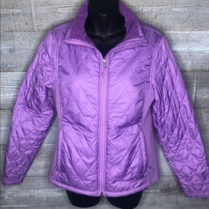 LL Bean light purple quilted zip up jacket
